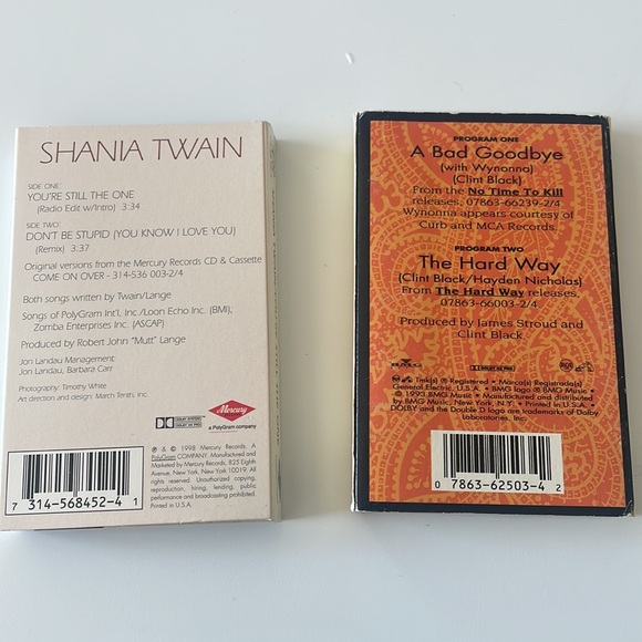 Assorted Vintage Cassette Tapes - Shania Twain, Clint Black & more - Picture 4 of 5